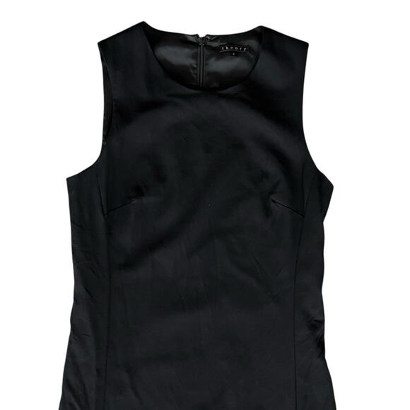 Theory Women’s Olvana Pleated Skirt Sleeveless Sheath Mini Dress in Black Size 0 - Picture 3 of 10